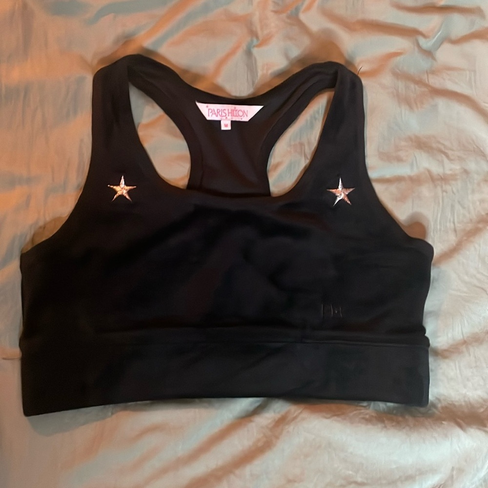 Paris Hilton size M navy blue star sports bra